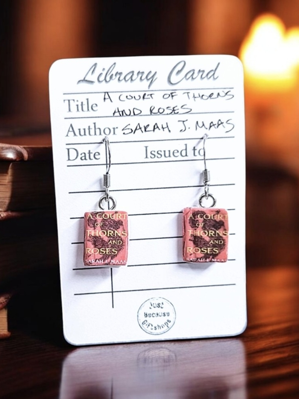 A Court of Thorns and Roses Book Cover Earrings